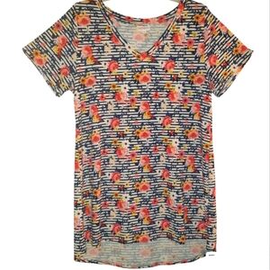 LuLaRoe women's med floral print summer pullover short sleeve top. 4085